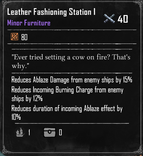 Leather Fashioning Station I (Required:Buccaneer 1)